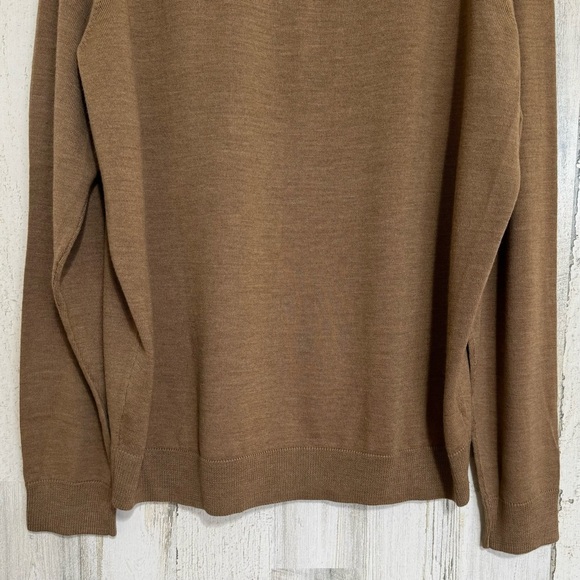 Nordstrom 100% Merino Wool Quarter Zip Sweater Tan Mens Size XL - Picture 8 of 10
